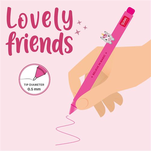 LEGAMI Lot De 6 Stylos Gel Effaçables Mignons – Licorne, Papillon, Corgi, Ours & Tigre – Encre Thermosensible Magique Pointe 0,7 Mm