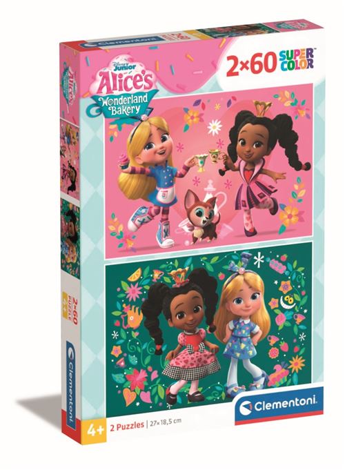Coffret 2 puzzles 60 pièces Clementoni Alice's Wonderland Bakery