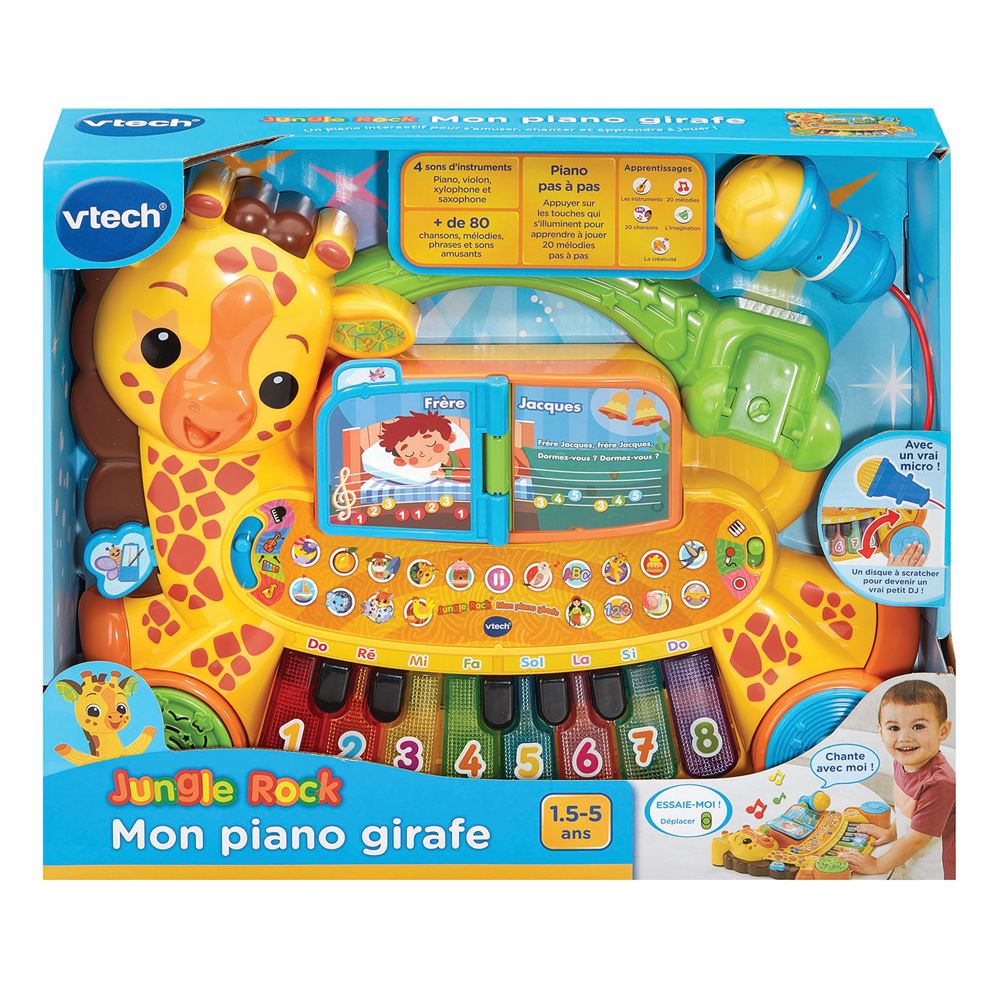 VTech Mon Piano Girafe Jungle Rock Instrument de Musique Bébé Clavier Piano Enfant Parlant et Interactif avec Micro Karaoké Cadeau Enfant Dès Contenu en Français - Comparer 2 offres | Acheter au VTech Mon Piano Girafe Jungle Rock Instrument de Musique Bébé Clavier Piano Enfant Parlant et Interactif avec Micro Karaoké Cadeau Enfant Dès Contenu en Français - Comparer 2 offres | Acheter au