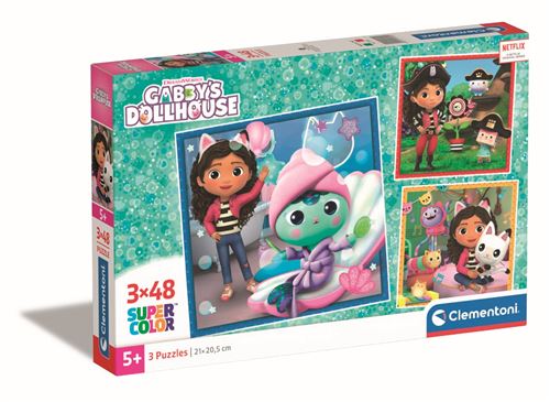 Coffret 3 puzzles 48 pièces Clementoni Gabby's Dollhouse