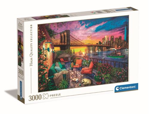 Puzzle 3000 pièces : Coucher de soleil sur le balcon de Manhattan Clementoni Puzzles
