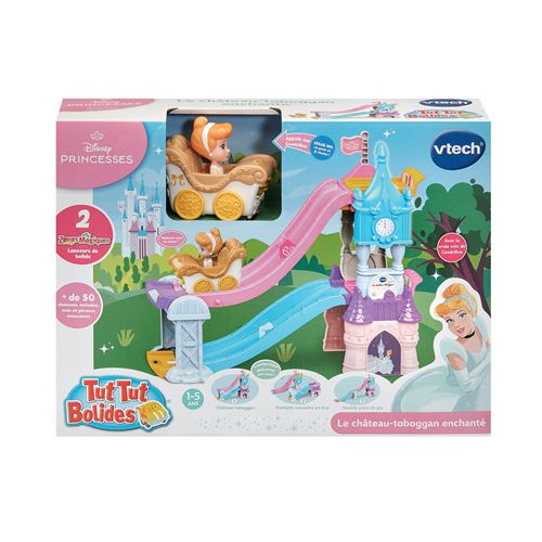 Véhicule Vtech Tut Tut Bolides Disney Princesses Château-toboggan enchanté avec Le carrosse mariage enchanté de Cendrillon