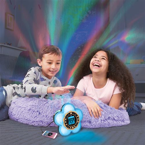 Réveil Projecteur VTech KidiMagic Galaxy - Projection Aurores Boréales, Radio FM Et Jeux Pour Enfant
