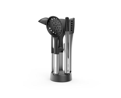 Set d'ustensiles 5 pièces avec support compact Joseph Joseph Elevate Fusion Gris