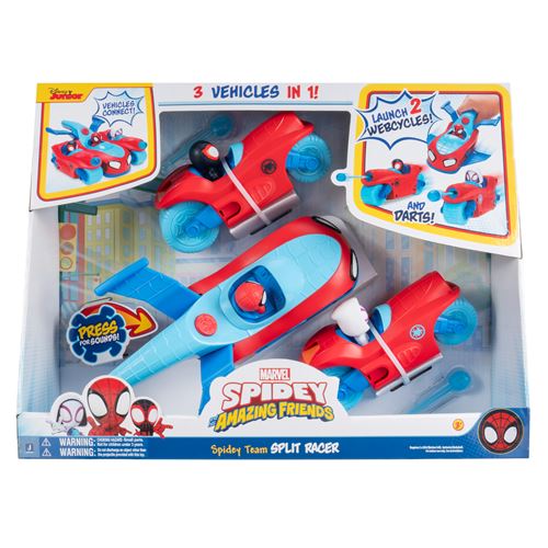 Véhicule 3 en 1 Spidey And His Amazing Friends Spidey Team Split Racer
