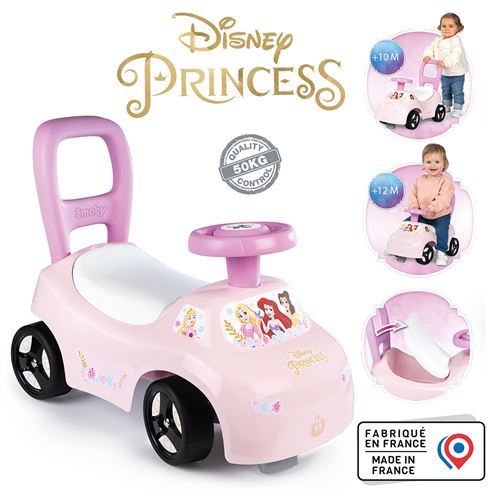 Smoby Disney Princesses Porteur Auto Fonction Trotteur Volant Directionnel Coffre à Jouets A Partir de Fabrication Française - vue 9