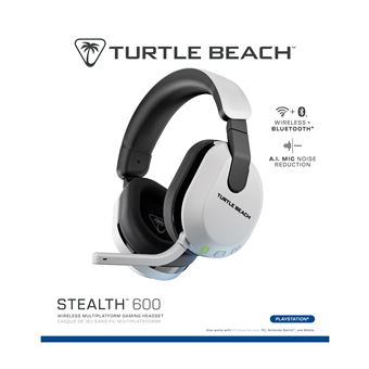 Casque gaming sans fil Turtle Beach Stealth 600 Gen 3 pour PS PC Nintendo Switch Steam Deck et mobile Blanc