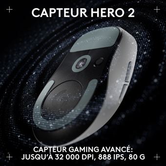 Souris gaming sans fil Logitech G PRO X SUPERLIGHT 2 DEX Lightspeed Blanc
