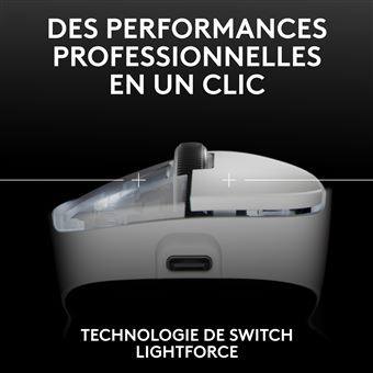 Souris gaming sans fil Logitech G PRO X SUPERLIGHT 2 DEX Lightspeed Blanc