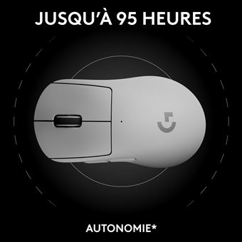 Souris gaming sans fil Logitech G PRO X SUPERLIGHT 2 DEX Lightspeed Blanc