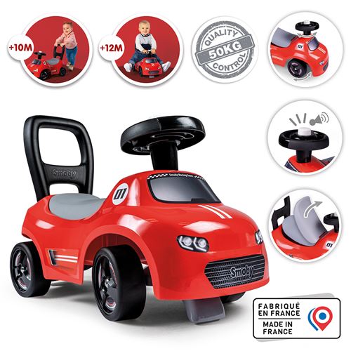 Porteur Auto Smoby 7600720542WEB – Coffre Sous La Selle, Klaxon, À Partir De 10 Mois - vue 7