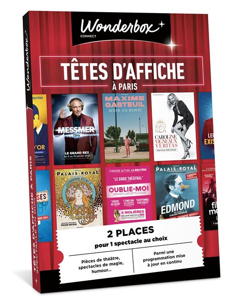 Coffret cadeau Wonderbox Têtes d affiche à Paris