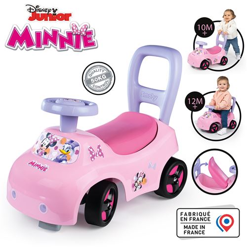 Smoby Porteur auto enfant 2 en 1 Minnie Coffre sous la selle Dès Fabrication française - vue 8