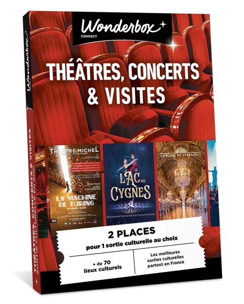 Coffret cadeau Wonderbox Théâtres concerts et visites pour 2 personnes