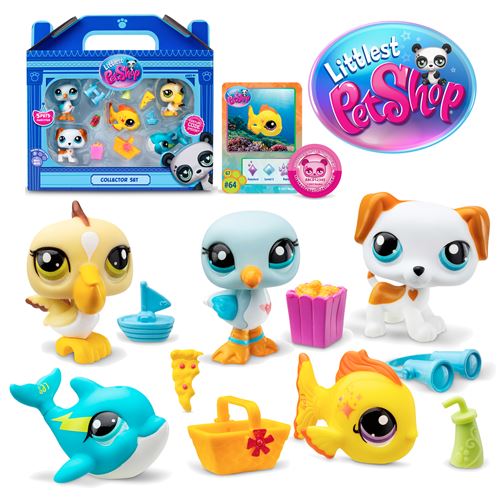Figurine Bandai Littlest PetShop Pack de 5 Pets Plage