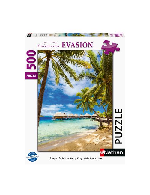 Puzzle 500 pièces : Plage de Bora Bora Polynésie française Ravensburger Nathan - vue 2