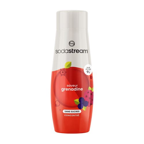 Concentré Saveur Sodastream Grenadine sans sucres 440 ml Blanc et Rouge