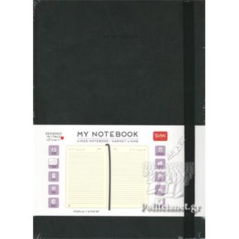Carnets et journaux intimes Legami Carnet My Notebook L ligné Noir - 1