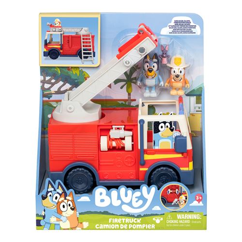 Bley Pack 2 Figurines Bluey Le Camion De Pompier De Bluey