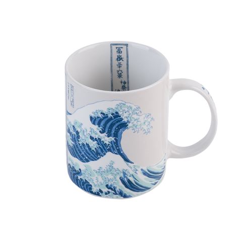 Tasse Erik Hokusai La grande vague de Kanagawa Blanc et Bleu