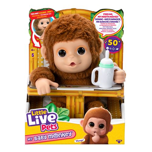 Moose Toys Mon Bébé Singe - LITTLE LIVE PETS - Singe interactif avec accessoires