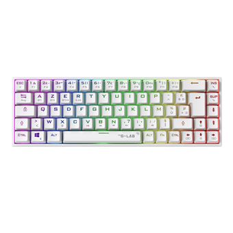 Clavier gaming Azerty sans fil mécanique The G-Lab Keyz Titanium WL Blanc