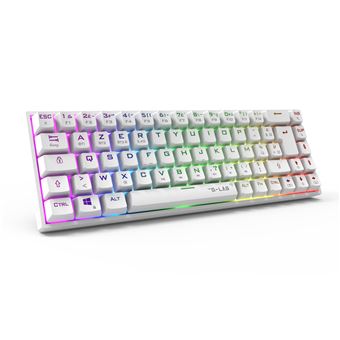 Clavier gaming Azerty sans fil mécanique The G-Lab Keyz Titanium WL Blanc