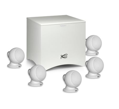 Pack de 5 enceintes surround Cabasse Satellite Alcyone 3 + 1 caisson de basses - vue 2