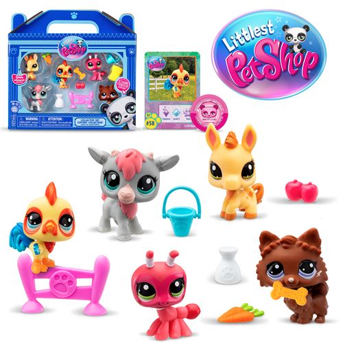 Pack de 5 figurines Bandai Littlest Petshop Ferme