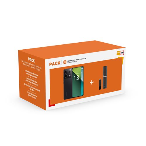 Acheter Pack Smartphone Xiaomi Redmi Note 13 Pro 6,67"" 5G Double SIM 256 Go Noir + MI TV Stick État correct - 336,99 € Pack Smartphone Xiaomi Redmi Note 13 Pro 6,67"" 5G Double SIM 256 Go Noir + MI TV Stick État correct - Xiaomi reconditionné disponible sur Fnac