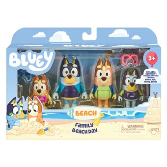 LOT DE 4 Figurines Bluey - Famille - Bluey Bingo Piment Bandit Aux