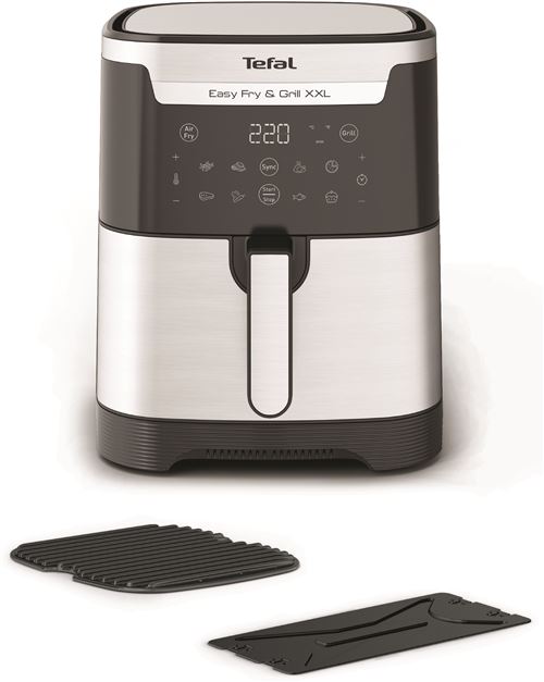 Friteuse Électrique à Air Chaud 2 En 1 Tefal Ey801815, avec Gril XXL Easy Fry & Grill Intégré, 8 Programmes, 6,3 L, 2 Zones De Cuisson, Revêtement Antiadhésif, Noir