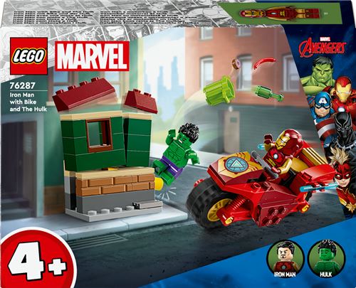 LEGO® Marvel 76287 Iron Man avec une moto et Hulk