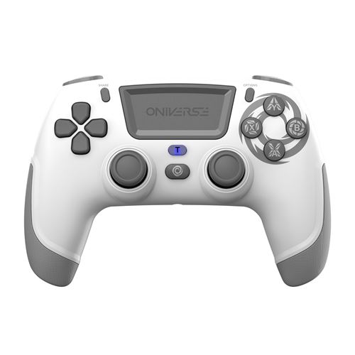 Manette sans fil Oniverse Revolt pour PS4 PC et Mobile Bluetooth Blanc Lune