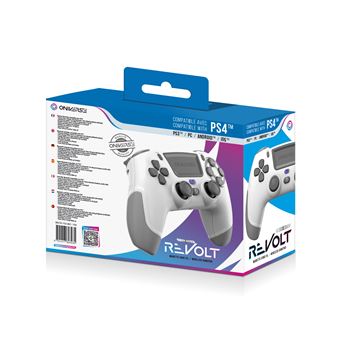 Manette sans fil Oniverse Revolt pour PS4 PC et Mobile Bluetooth Blanc Lune