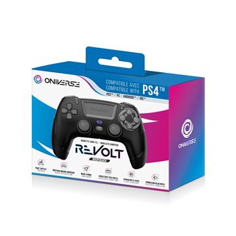 Manette sans fil Oniverse Revolt pour PS4 PC et Mobile Bluetooth Guêpe Noir