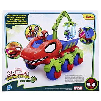 Marvel Spidey Pack De 4 Amazing Metals – Dino-Webs 7,5 Cm – Spidey, Ghost-Spider, Spin, Reptil – Dès 3 Ans – Véhicules Miniature