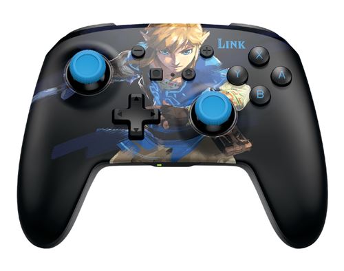 Manette sans fil PowerA Lumectra Wake Up Link pour Nintendo Switch Noir et Bleu