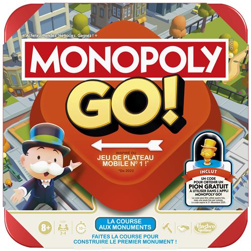 Jeu De Société Monopoly GO! – Inspiré Du Jeu Mobile, À Partir De 8 Ans
