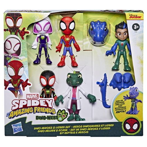 SPIDEY PACK DE 5 FIGURINES DINO + ACCESSOIRES