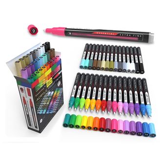 Set Essentiel de 30 Marqueurs Acryliques Oz International Tooli Couleurs Effaçables 7 mm