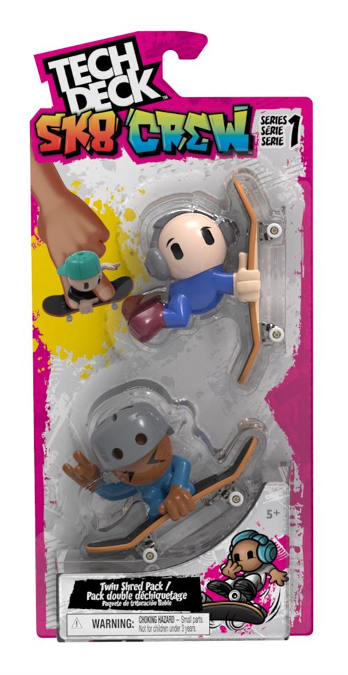 Jeu de plein air Tech Deck Pack de 2 SK8 Crew Modèle aléatoire