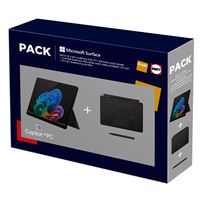 Pack Microsoft 2 in 1 Hybride Touchscreen laptop Surface Pro 11e editie 13" Qualcomm Snapdragon X Elite 16 GB RAM 512 GB SSD Zwart - Franse Azerty + Zwart Surface Pro Toetsenbord met pensleuf + Surface Slim Pen Stylus