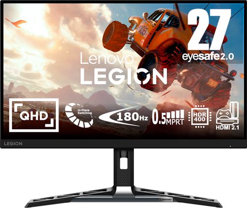 Ecran PC Lenovo LEGION R27qe 27 QHD IPS 0.5MS MPRT 180HZ 450NITS REGLABLE HAUTEUR INCLINABLE TILT SWIVEL LIFT PIVOT - vue 6