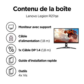 Ecran PC Gaming Lenovo Legion R27qe 27" 180 Hz QHD