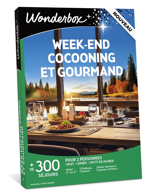 Coffret cadeau Wonderbox Week-end Cocooning et gourmand pour 2 personnes