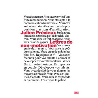 Lettres de non motivation - broché - Julien Prévieux 