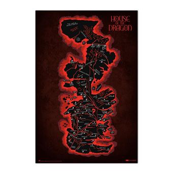Poster Game Of Thrones House Of Dragon Carte de Westeros