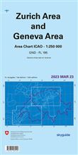 CARTE AERONAUTIQUE ZURICH AREA GENEVA AREA SWITZERLAND
