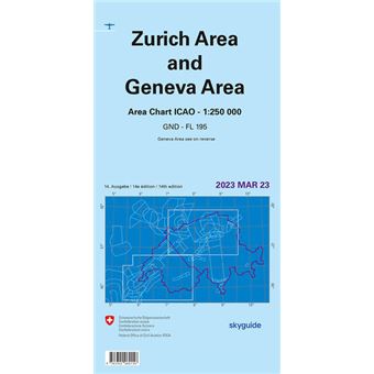 CARTE AERONAUTIQUE ZURICH AREA GENEVA AREA SWITZERLAND